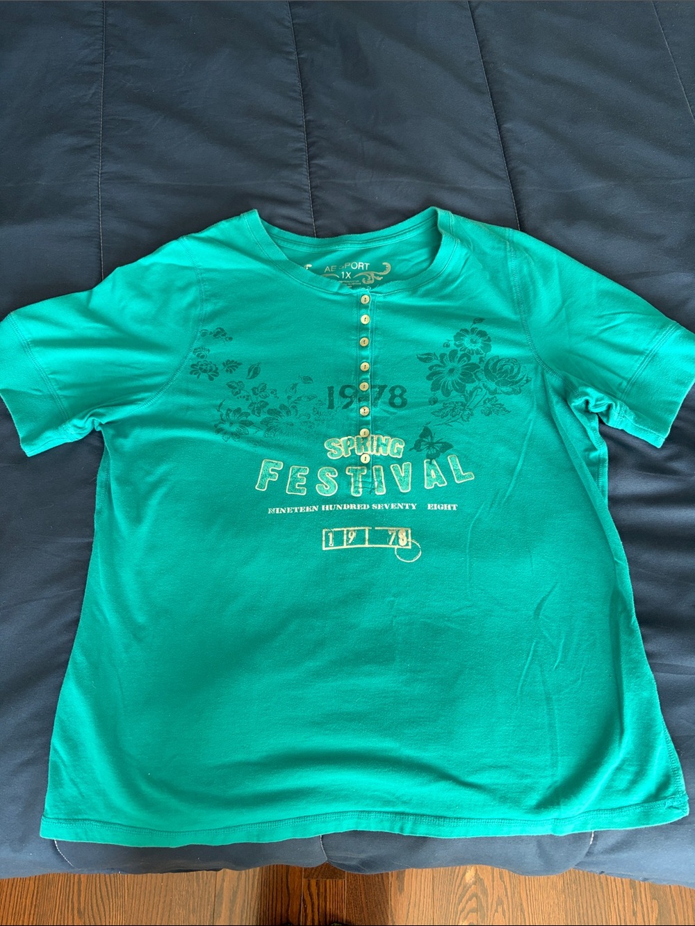 Addition Elle Teal Spring Festival Short Sleeve Tee